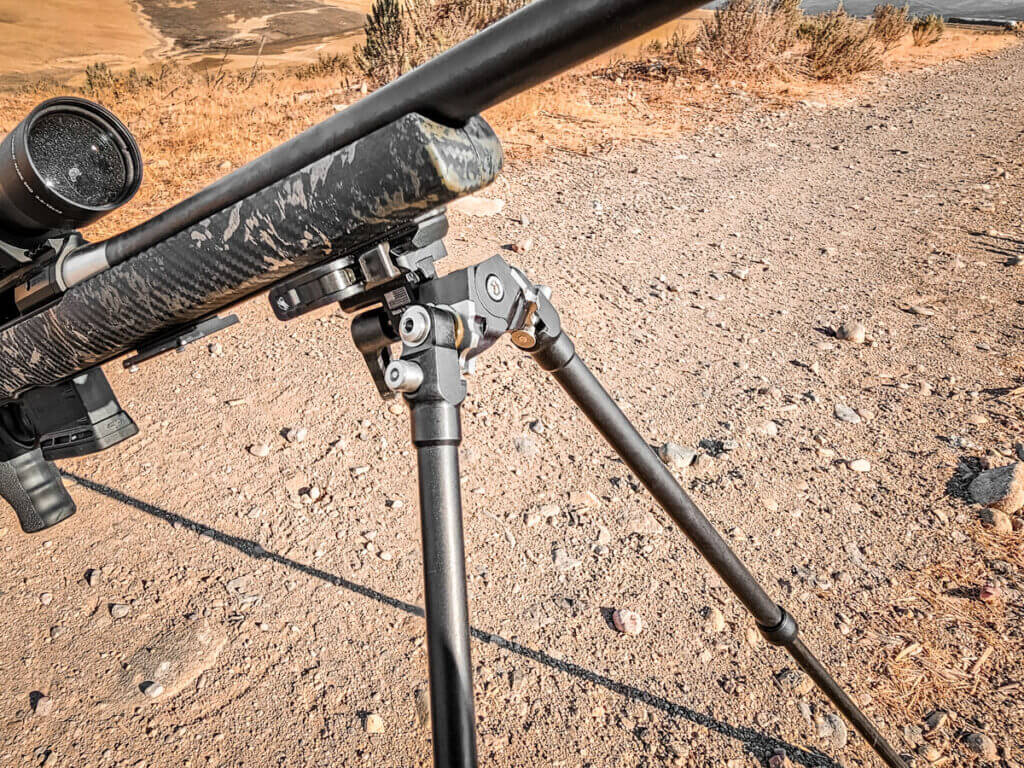 USA-made Hatch Outwest High Country Lite hunting bipod with black anodized finish