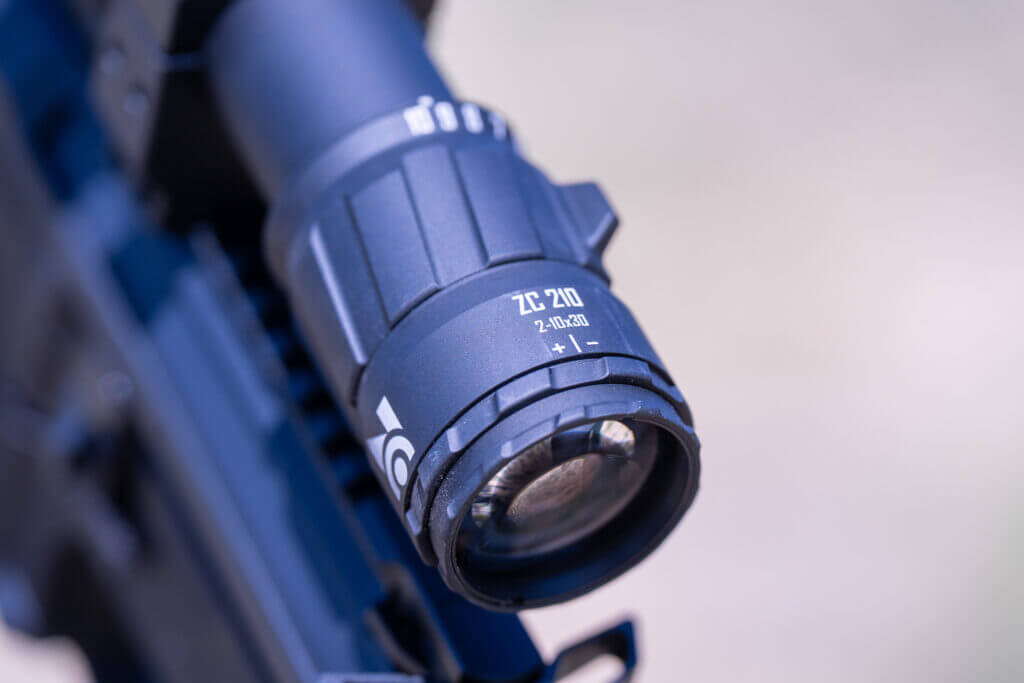 Locking diopter on the ZCO ZC210 precision riflescope