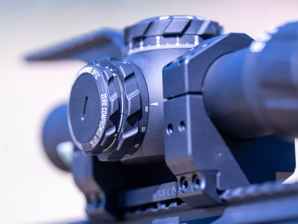 ZCO ZC210 side controls for adjustable parallax and illuminated reticle settings