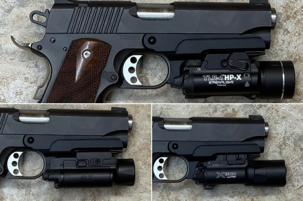SureFire X300 Streamlight TLR-1 and Nitecore NPL35 tested on the MisterSeven 1911 rail