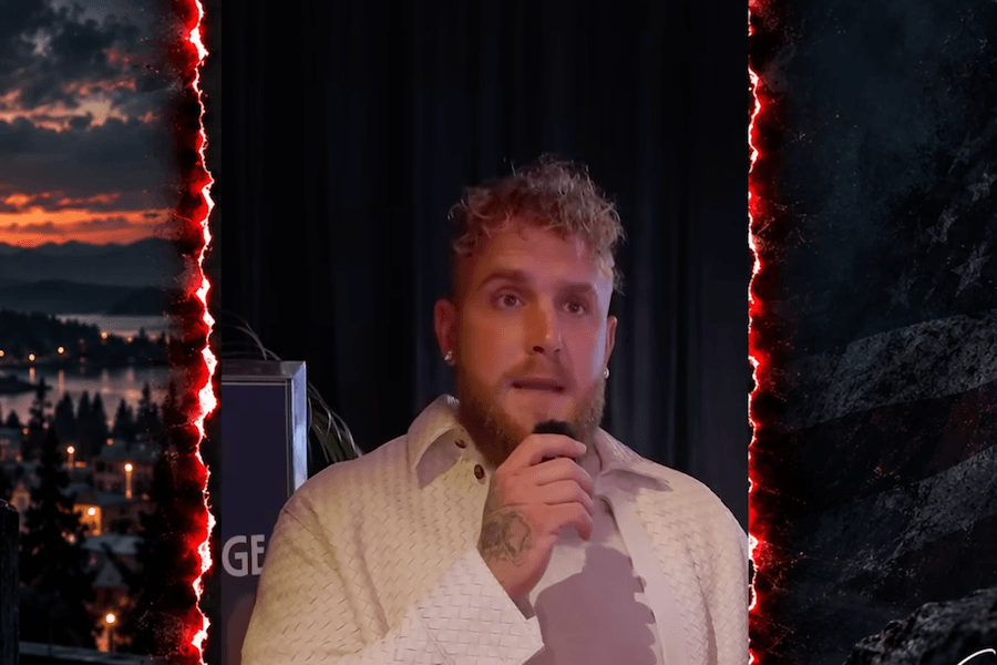 Jake Paul discusses the Constitution and civilian access to advanced weapons during an interview.