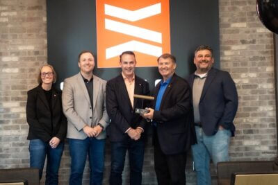 Senator Mike Rounds receives Silencer Central’s U.S. Senator of the Year award in Sioux Falls.
