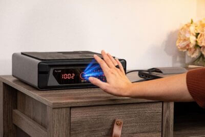 The company has introduced VEXIS, a patent-pending biometric security system that recognizes the vein pattern beneath a user’s palm. Instead of touching a fingerprint reader or entering a code, the owner simply holds a hand near the scanner.