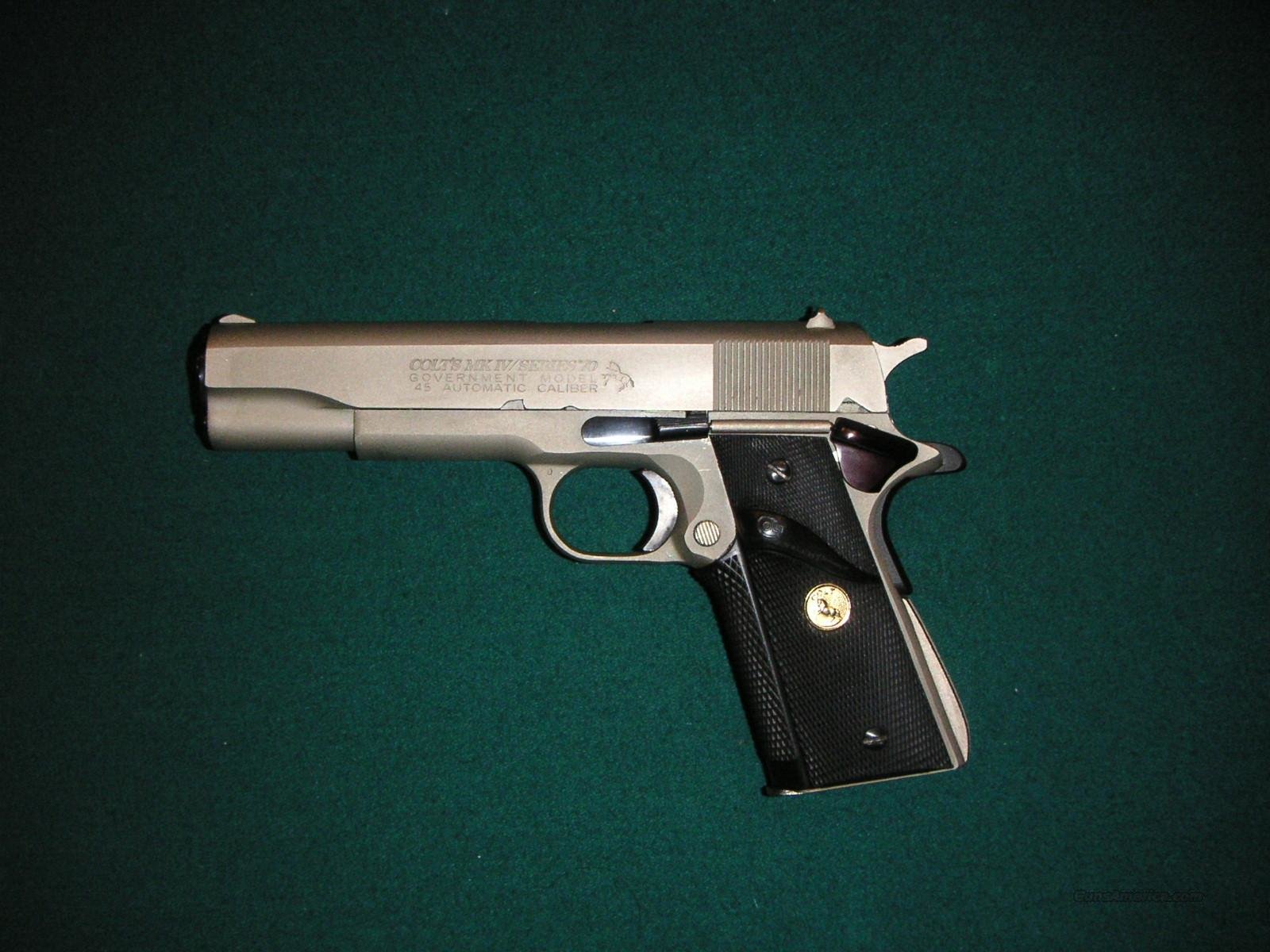 Colt MK IV Series 70 in Nickel Satin Finish for sale