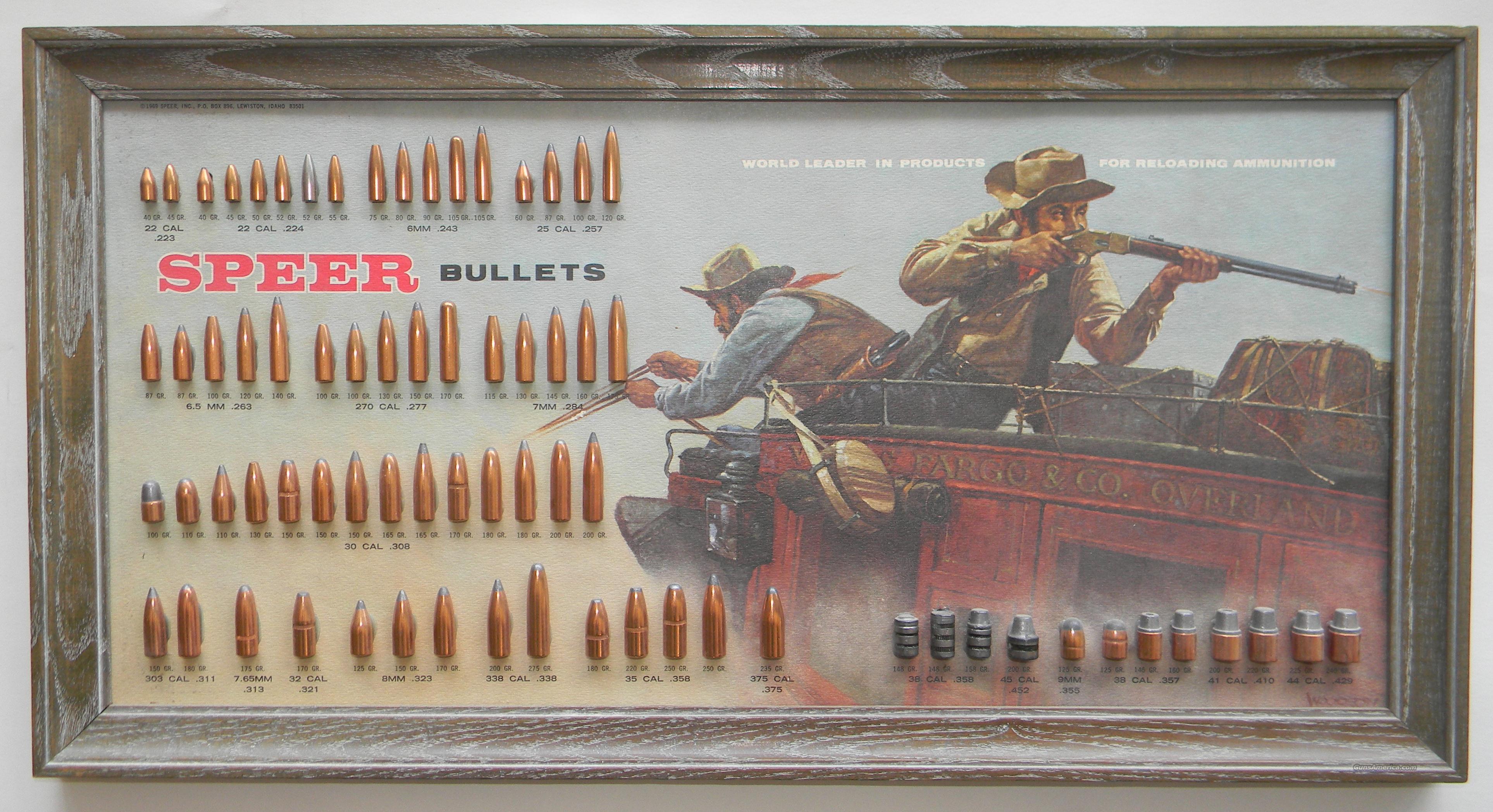 Speer Bullet Display Board for sale