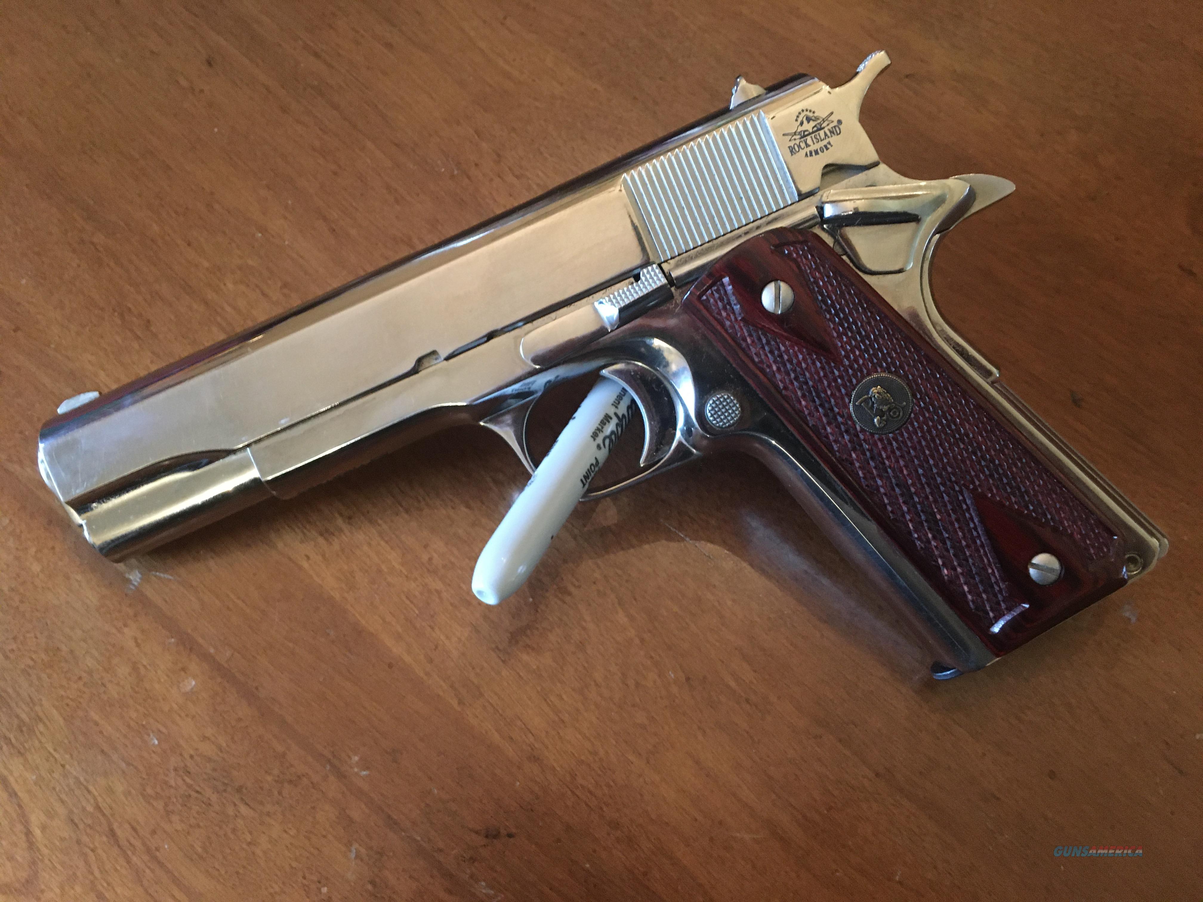 Rock Island 1911 Polished Nickel 38 super for sale