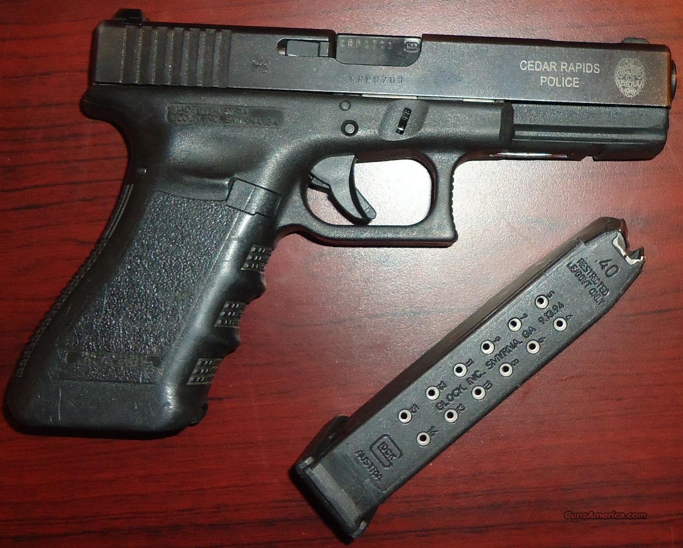 Glock 22C (compensated) Cedar Rapids Police with night sigh for sale ...