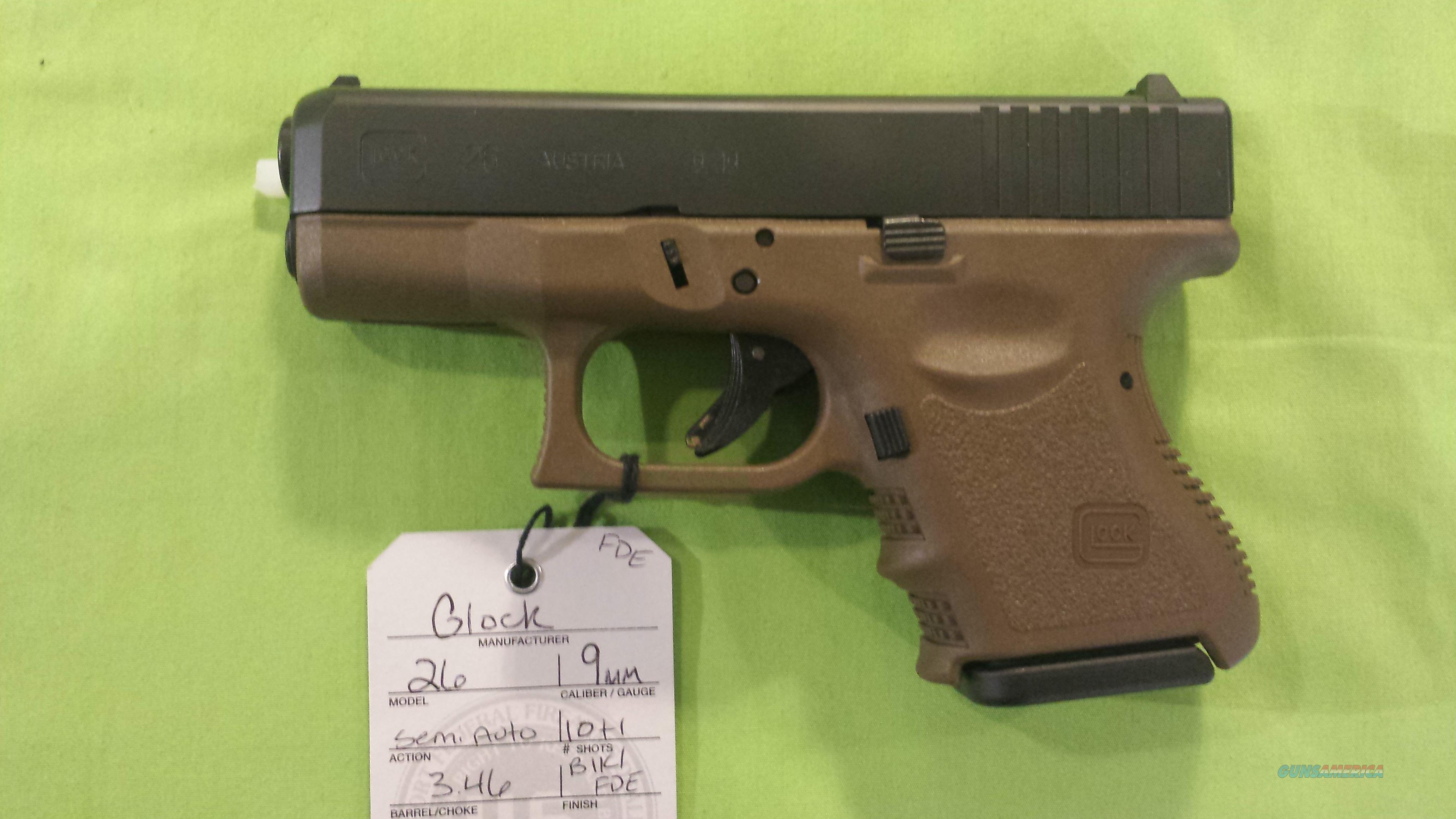 GLOCK 26 FDE "BABY GLOCK" 9MM SUB COMPACT 10+1 ... for sale