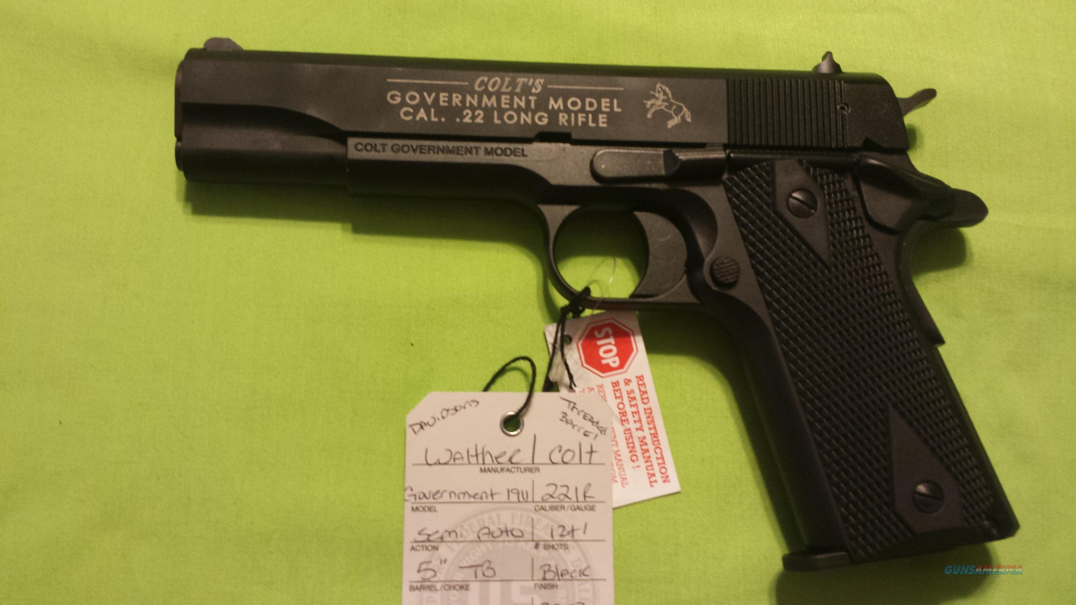 COLT WALTHER 1911 GOVERNMENT 22LR 22 THREADED 1... for sale