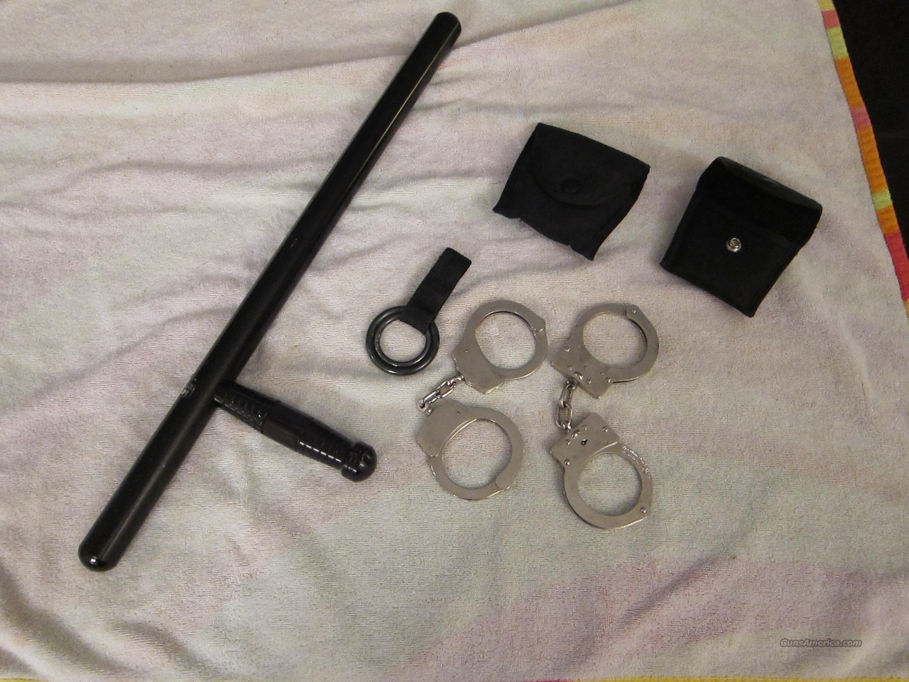 Police Tonfa, Hand Cuffs & Belt Loops for sale
