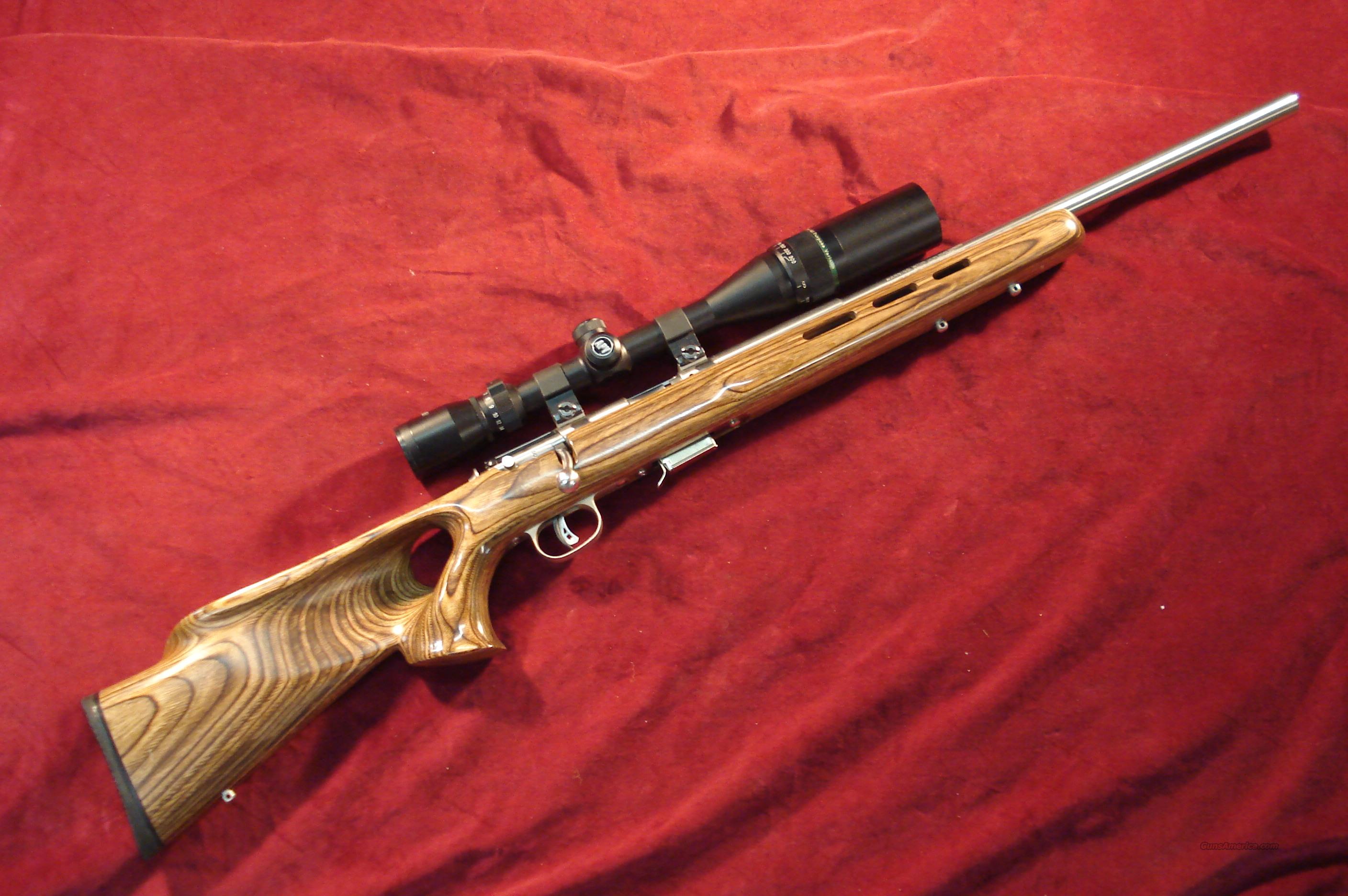 SAVAGE 17HMR STAINLESS LAMINATE THUMBHOLE WITH ... for sale