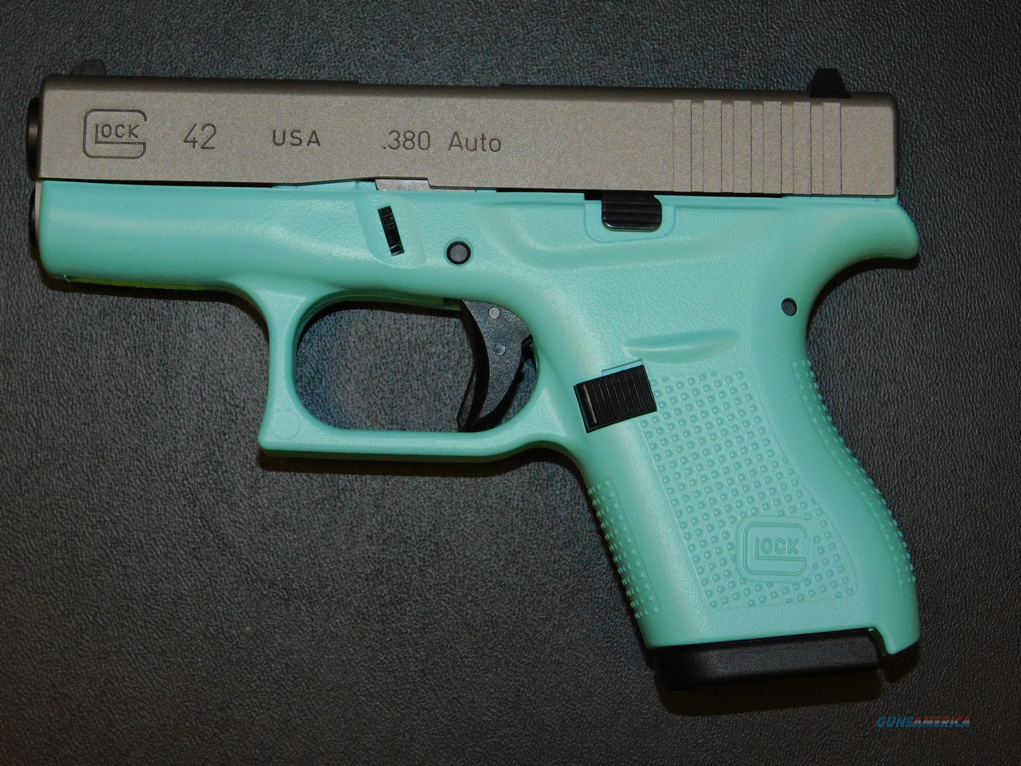 Glock G42 380 ACP Robin S Egg Blue Titanium 3 For Sale   Wm 10151811 