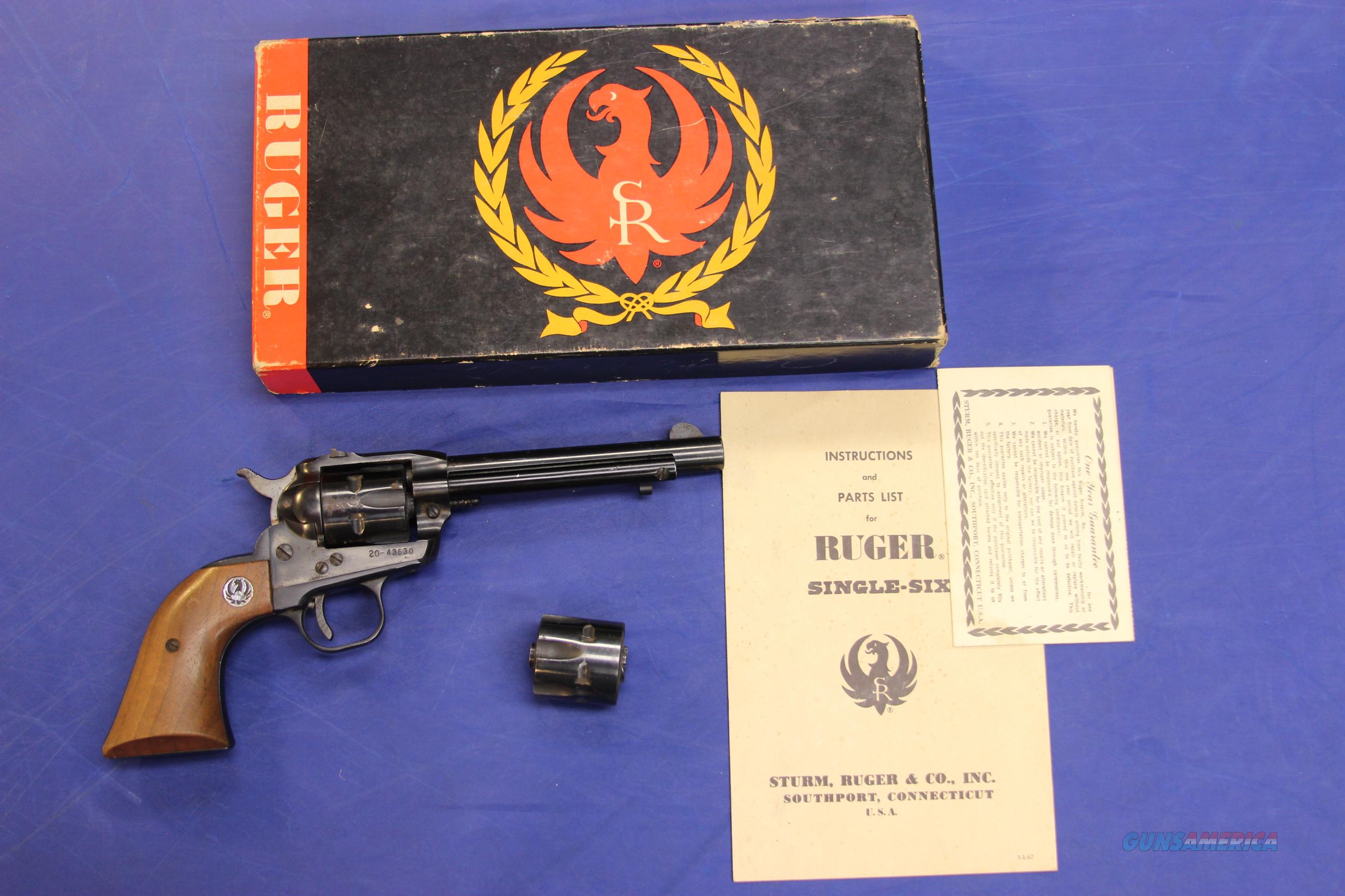 RUGER SINGLE- SIX .22 LR w/ BOX - 1970 Mfg. for sale