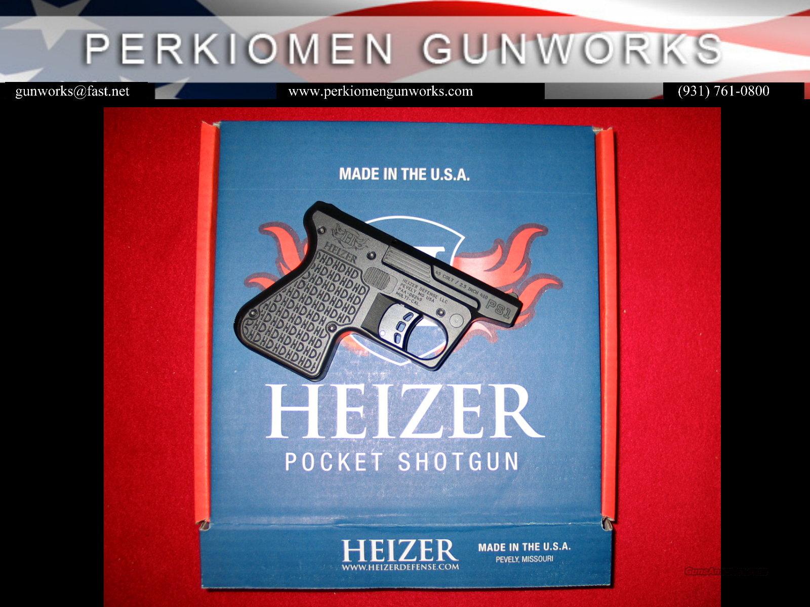 Heizer PS1, .410 ga./.45 Colt cal. derringer, Black, 2 barrel, Box